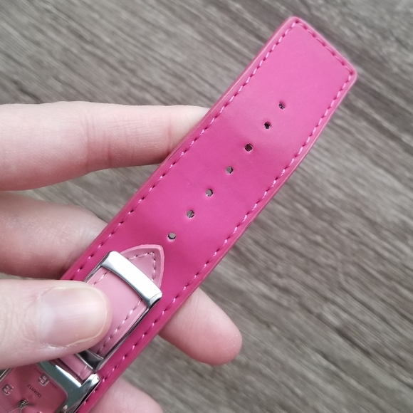 Silver and Pink Cuff Watch - Picture 5 of 6